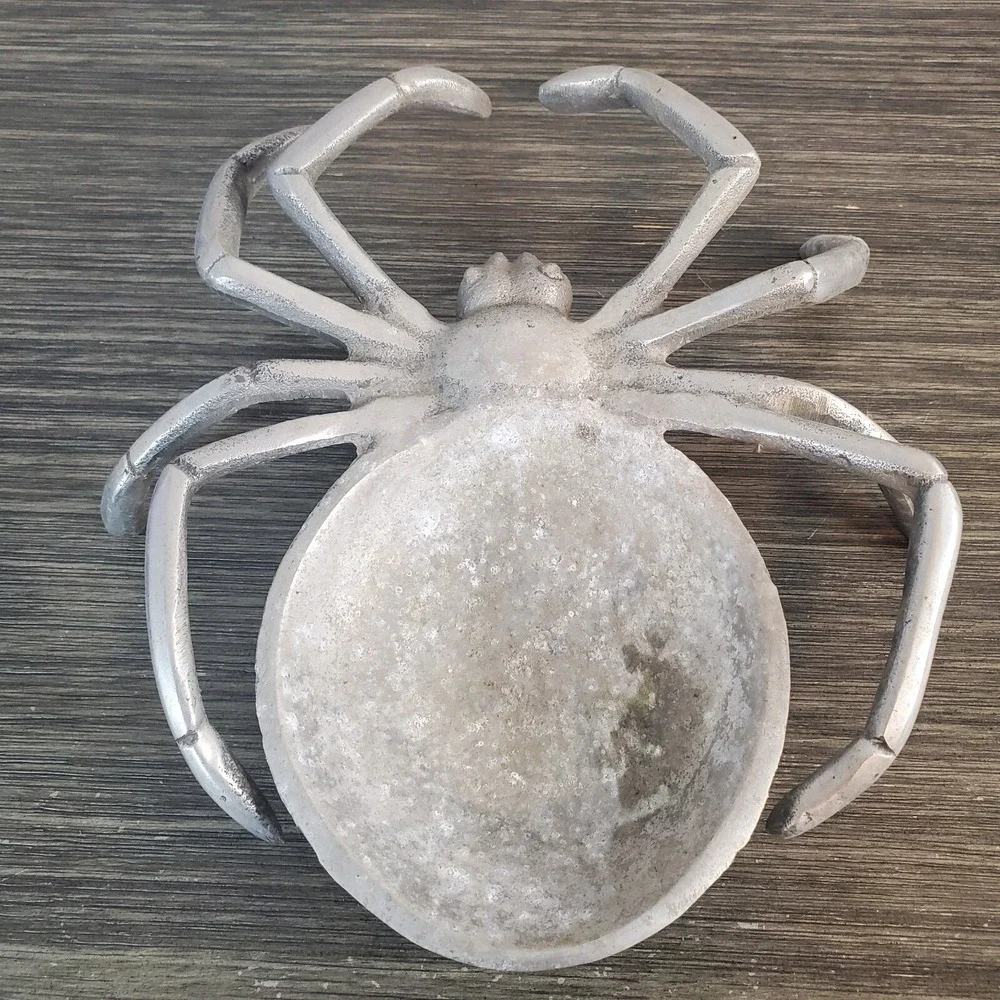 Pewter Large Spider Candy Trinket Dish 9